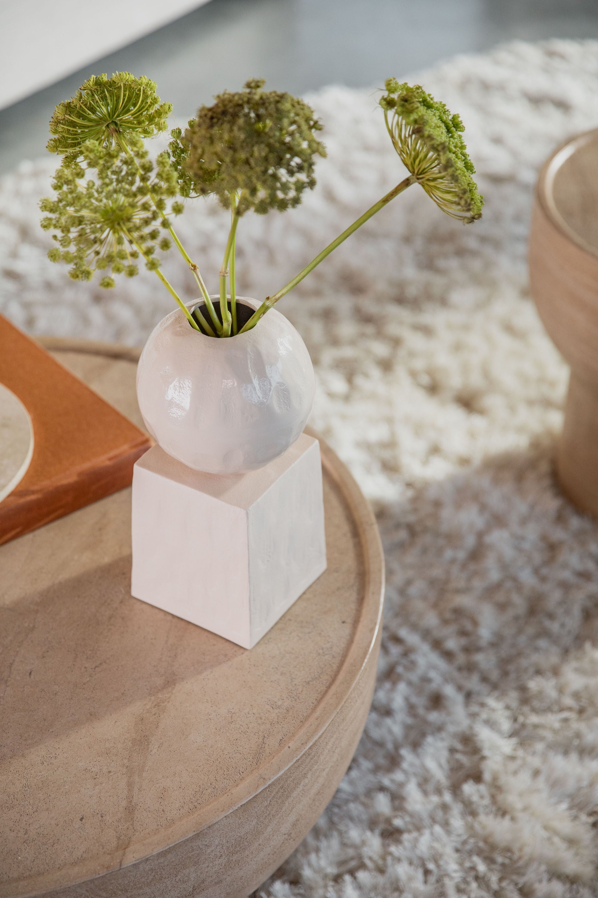 Zuiver Crocus Beige Gloss Spherical Vase - CLEARANCE